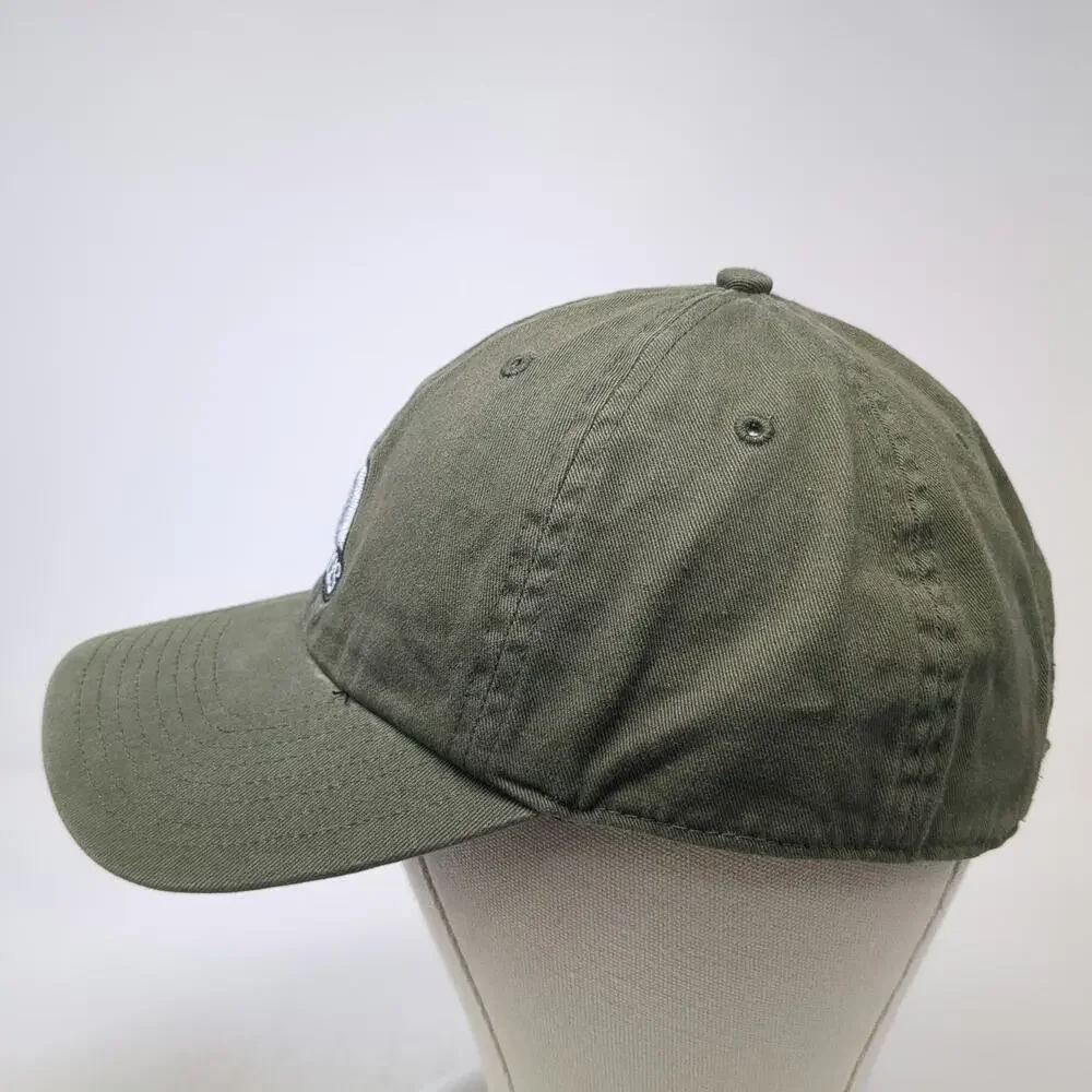 Adidas Baseball Cap Green One Size Adjustable Embroidered Logo Cotton Sport Hat